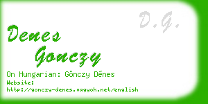 denes gonczy business card