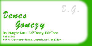 denes gonczy business card